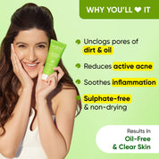 Dot & Key Cica Salicylic & Green Tea Facewash For Acne Prone & Oily Skin (100ml)