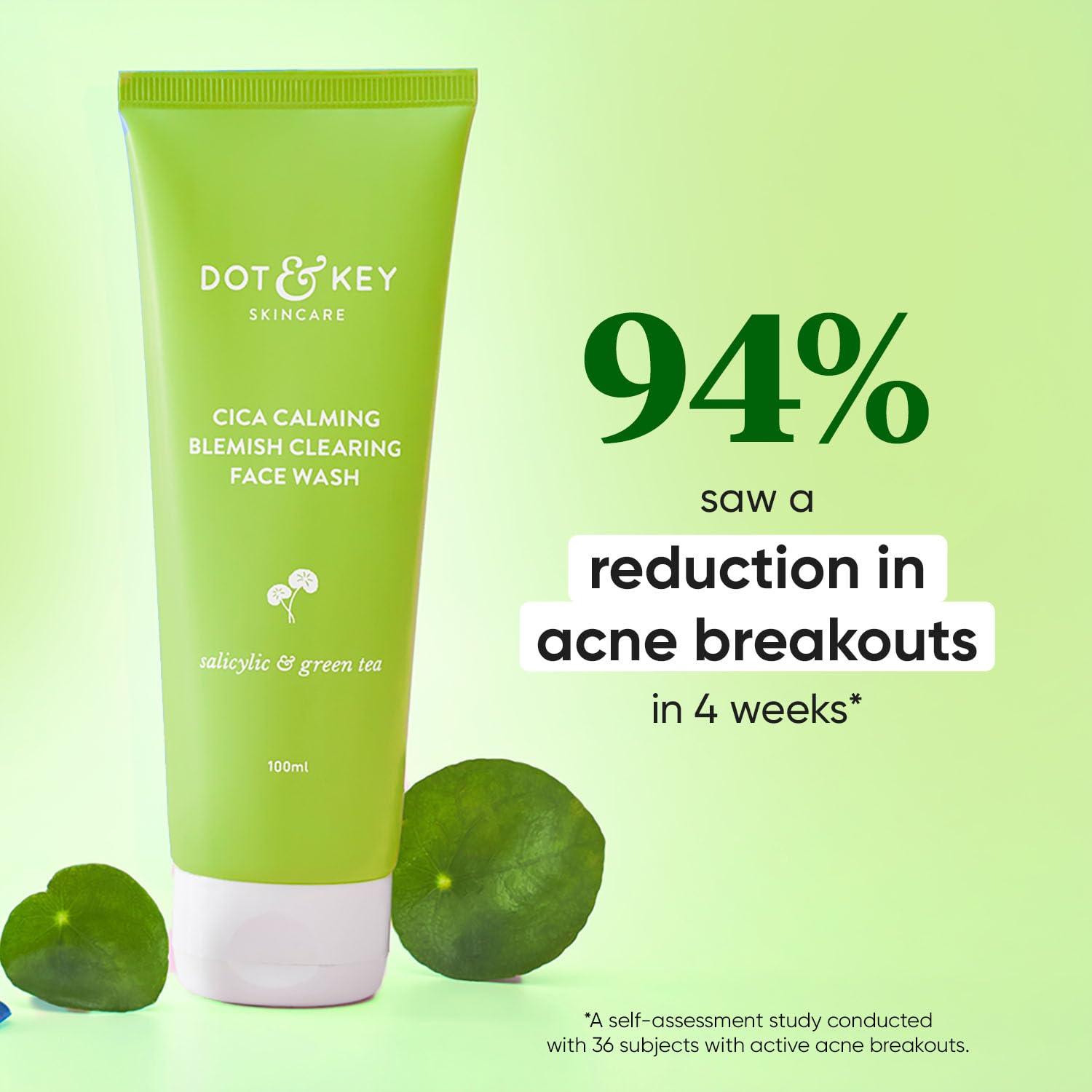 Dot & Key Cica Salicylic & Green Tea Facewash For Acne Prone & Oily Skin (100ml)