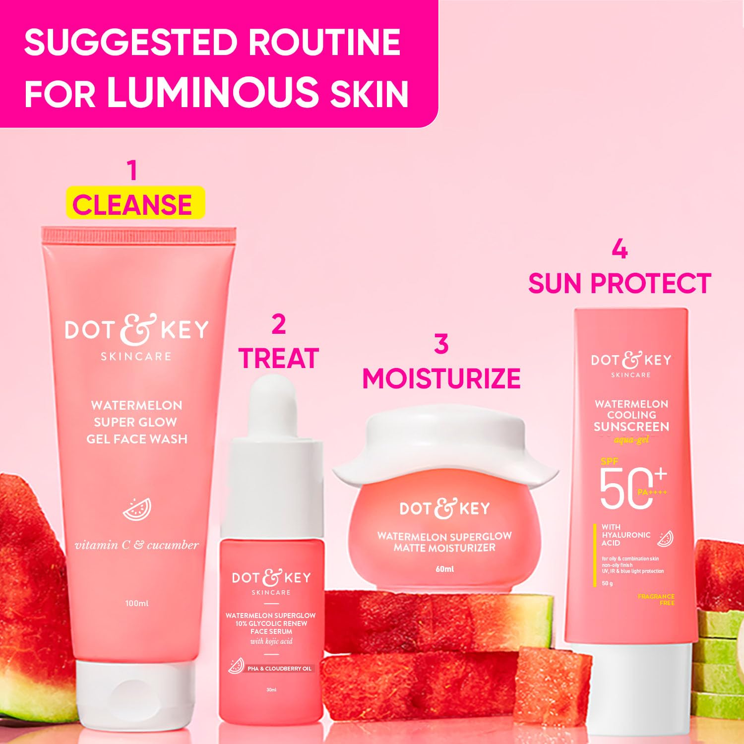 Dot & Key Watermelon & Vitamin C SuperGlow Gel Face Wash (100ml)