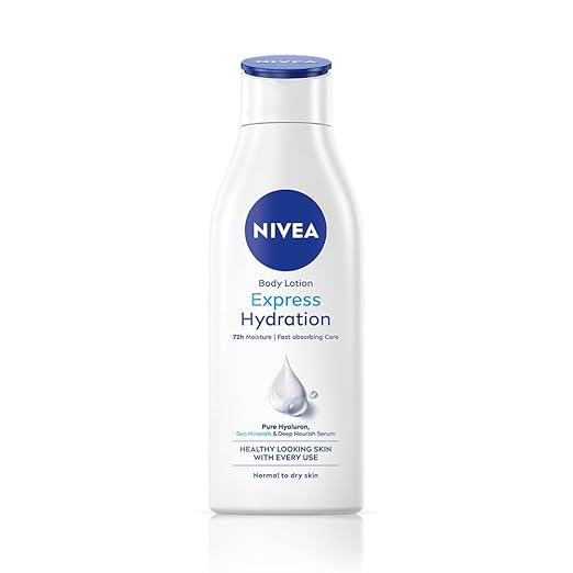 NIVEA Express Hydration Body Lotion, 400ml | 72 H Moisturization & Hydration for Summer | Goodness of Sea Minerals & Deep Moisture Serum | Non Greasy & Healthy Looking Skin |For All Skin Types