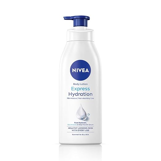 NIVEA Express Hydration Body Lotion, 400ml | 72 H Moisturization & Hydration for Summer | Goodness of Sea Minerals & Deep Moisture Serum | Non Greasy & Healthy Looking Skin |For All Skin Types