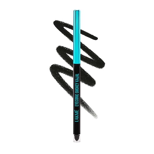 LAKME 9-5 Eyeconic Smokey Kajal, Black, 0.35g, for Smokey Eye Perfection, with 2x Darker Pigment, Smudge-Proof and Waterproof, Long-Wear Formula