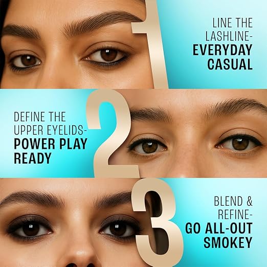 LAKME 9-5 Eyeconic Smokey Kajal, Black, 0.35g, for Smokey Eye Perfection, with 2x Darker Pigment, Smudge-Proof and Waterproof, Long-Wear Formula