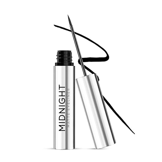 RENEE Midnight Matte Eyeliner, Darkest Black, Long Lasting, Smudge-Proof & Waterproof Formula, One-Swipe-Application with Intense Pigment, Enriched with Vitamin E, Camomile & Aloe Vera, 2.5ml