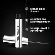 RENEE Midnight Matte Eyeliner, Darkest Black, Long Lasting, Smudge-Proof & Waterproof Formula, One-Swipe-Application with Intense Pigment, Enriched with Vitamin E, Camomile & Aloe Vera, 2.5ml