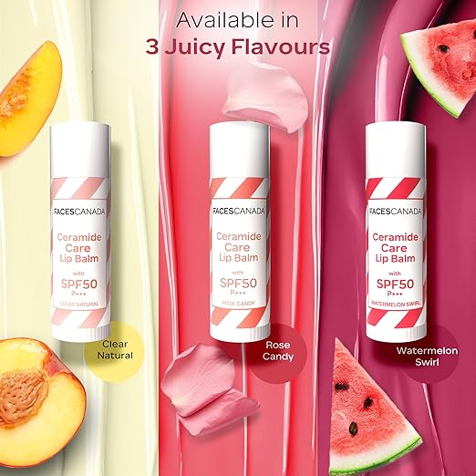 FACES CANADA Ceramide Care Tinted Lip Balm | SPF 50 PA +++ Protection | Hydrates Dry & Chapped Lips | Prevents Pigmentation | Repairs Lip Barrier | With Hyaluronic Acid & Shea Butter Infused