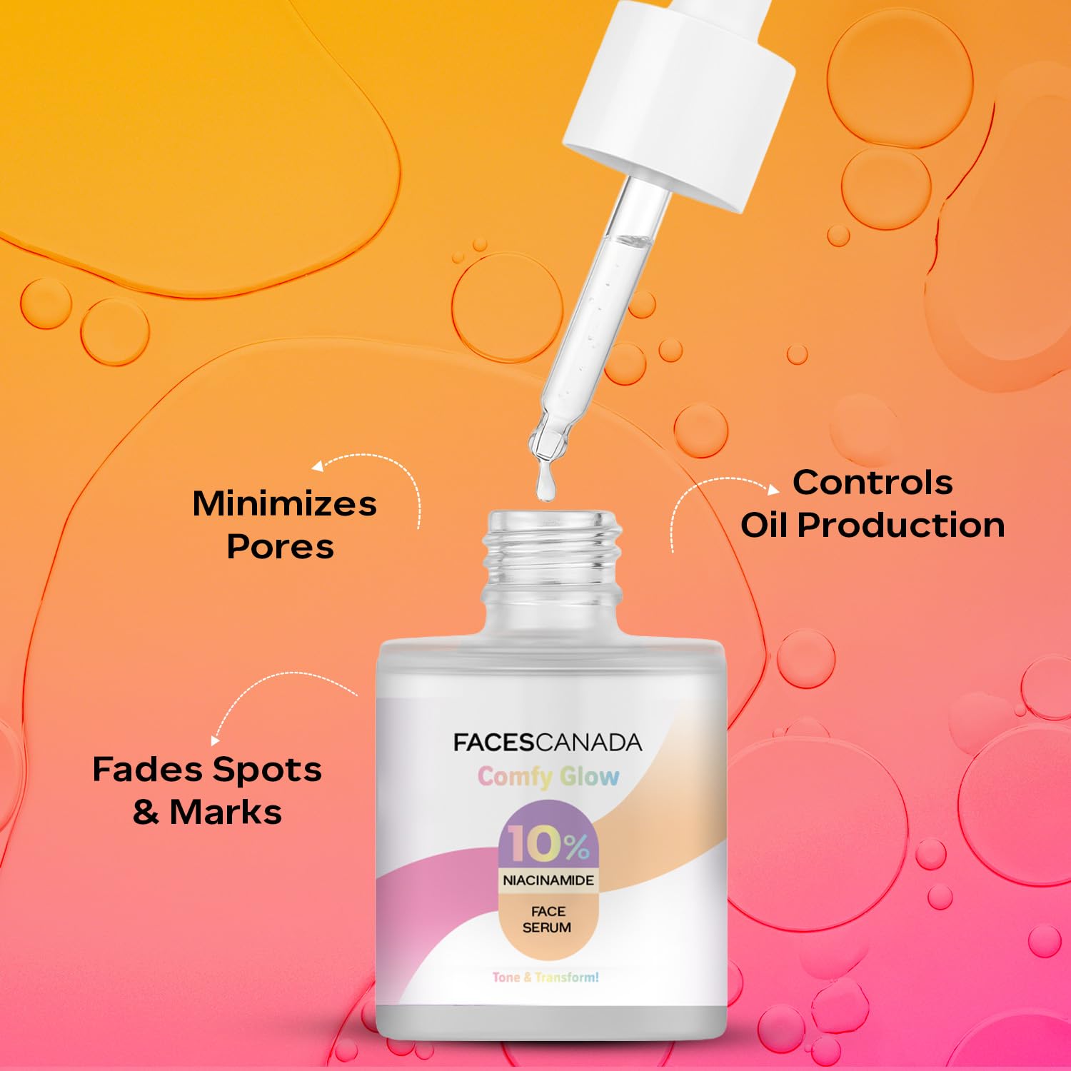 faces comfy glow 10%acid face serum