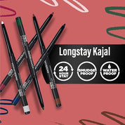 FACESCANADA Magneteyes Color Kajal Highly Pigmented Kohl | 12 Hr Long Stay | Matte Finish | Single Stroke Glide | Water Proof | Smudge Proof | Almond Oil Enriched
