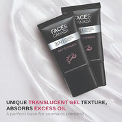 FACES CANADA Matte Primer, 30g | Oil-Free Matte Finish | Lightweight Gel Texture | Smoothens & Moisturizes Skin | Niacinamide, Hyaluronic Acid, Vitamin A, C & E | No Alcohol & Parabens