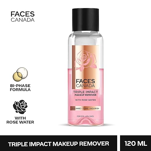 FACESCANADA Triple Impact Makeup Remover I Biphasic remover I With Rose Water