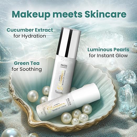 FACESCANADA Ultime Pro Shimmer Makeup Fixer, 100Ml | Long Lasting Makeup Setting Spray | Keeps Makeup Intact | Glamourous Shimmer Finish | Hydrates, Soothes & Refreshes Skin | Alcohol Free