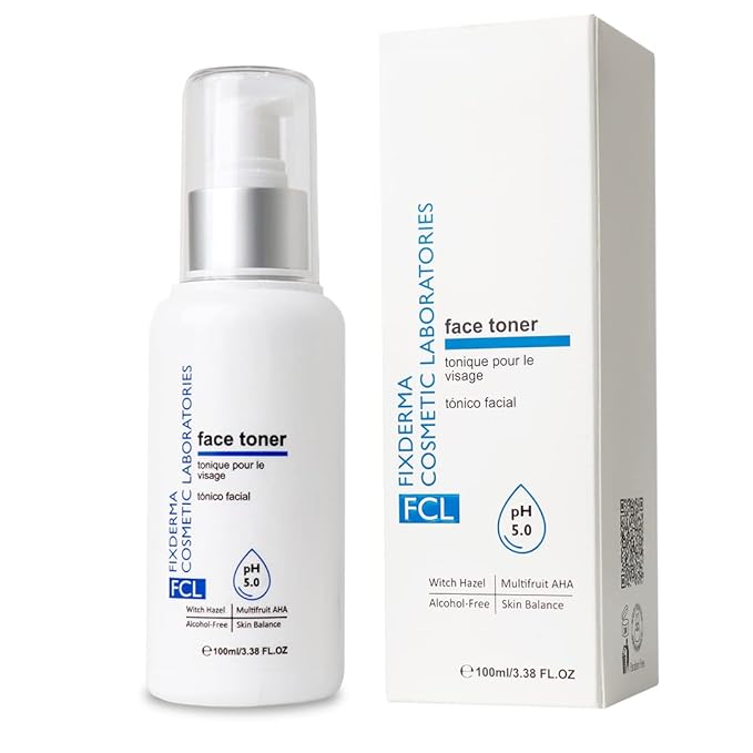 FCL Face Toner, minimizes enlarged pores, exfoliates impurities, refreshes the skin, reduces inflammation, controls oil production, imparts glowing skin, suitable for all skin types, 100ml