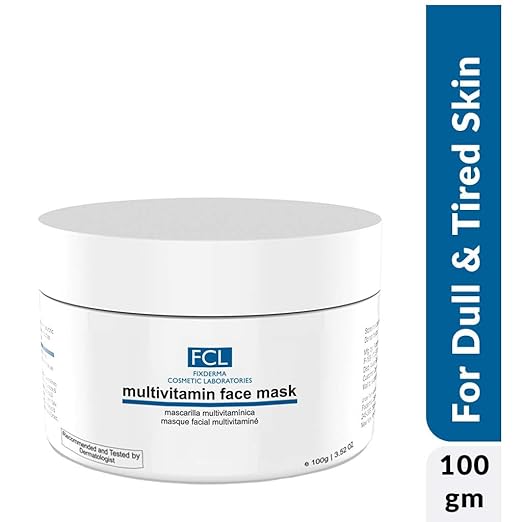 FIXDERMA COSMETIC LABORATORIES Multivitamin Face Mask Enriched With Vitamins | Improves Skin Texture & Dullness | Nourishing Face Mask | Youthful Glowing Skin| Paraben And Sulphate Free - 100gm