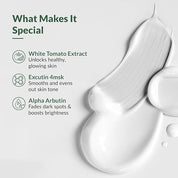 FIXDERMA Tomaglow Brightening Face Cream With White Tomato Extract, Excutin 4MSK With 2% Alpha Arbutin 4% Niacinamide, Lightens Dark Spots & Instantly Illuminates Skin, Face Cream For Unisex - 50G