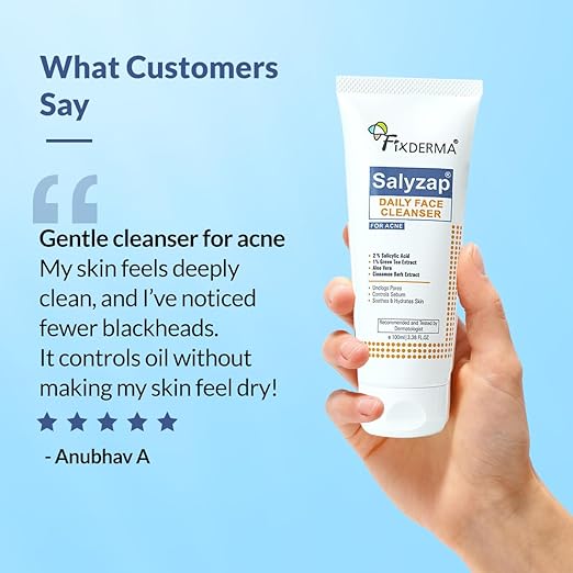 Fixderma 2% Salicylic Acid Face Wash for Oily Skin | Sulphate Free | Face Cleanser for Acne or Pimples | Acne Clearing Face Wash for Men & Women - 100ml