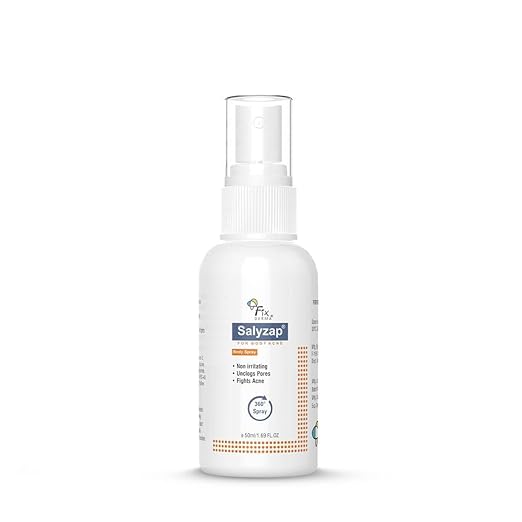 Fixderma 2% Salicylic Acid Salyzap Body Acne Spray For Acne on Back, Shoulders, Neck & Chest to improve Breakouts & Uneven skin texture for Women & Men - 50ml