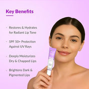 Fixderma Brightening Lip Balm With SPF 50 PA+++ for Pigmented & Dry Lips | 4% Kojic Acid, 2% Alpha Arbutin | Moisturizes, Hydrates & Brightens Pigmented Lips | For Men & Women - 15ml