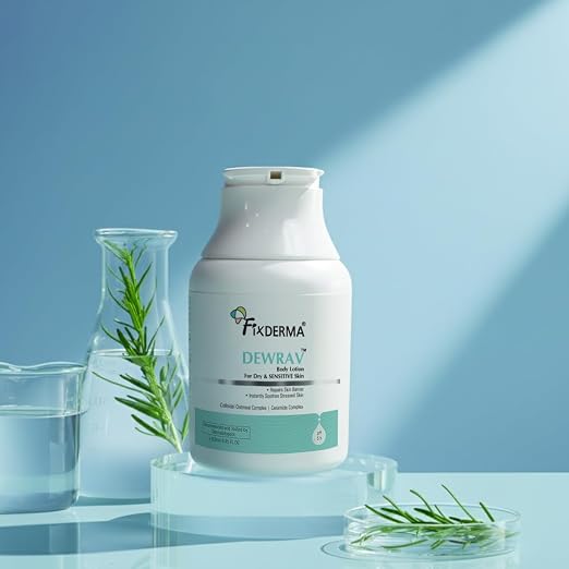 Fixderma Dewrav Body Lotion for Dry & Sensitive Skin with Shea Butter & Ceramides Complex | Deeply Nourishes, Moisturizes & Restores the Skin Barrier | Moisturizer for Men & Women - 250 ml