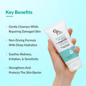 Fixderma Dewrav Gentle & Hydrating Face Wash with 6% Oats Extract, Hyaluronic Acid & Vitamin B5, Soothes Irritated Skin, Provides Hydration, Face Cleanser For Sensitive, Dry to Normal Skin,100Ml