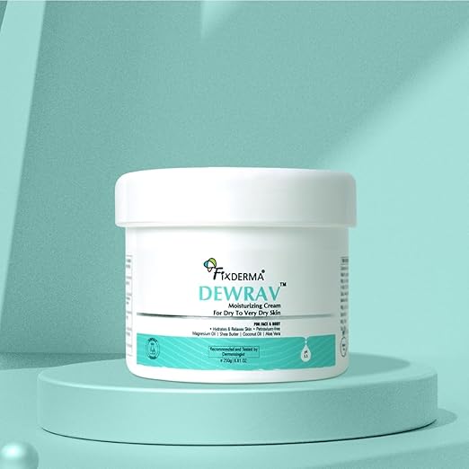 Fixderma Dewrav Moisturizing Cream for Face & Body with Shea Butter | Cold Cream for Winter | Deeply Moisturize, Hydrates & Soften Skin | Soothes Irritation | For Dry to Very Dry Skin - 250g