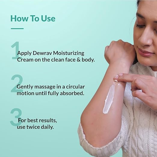 Fixderma Dewrav Moisturizing Cream for Face & Body with Shea Butter | Cold Cream for Winter | Deeply Moisturize, Hydrates & Soften Skin | Soothes Irritation | For Dry to Very Dry Skin - 250g