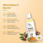 Fixderma Hoopoe Baby Massage Elixir|Baby Oil with Chamomile, Camellia, Safflower, Seasome & Jojoba Oil |Baby Massager Oil | Dermatologist Tested (100 Ml)