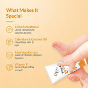 Fixderma Hoopoe Gentle Hair & Body Wash for Kids with Colloidal oatmeal, Aloe Vera Gel Extract, Calendula & Coconut Oil|Top to Toe wash for Baby | Tear Free Formula | Dermatologist Tested (100 Ml)