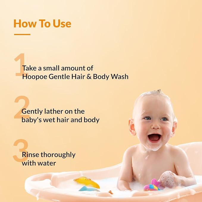 Fixderma Hoopoe Gentle Hair & Body Wash for Kids with Colloidal oatmeal, Aloe Vera Gel Extract, Calendula & Coconut Oil|Top to Toe wash for Baby | Tear Free Formula | Dermatologist Tested (100 Ml)