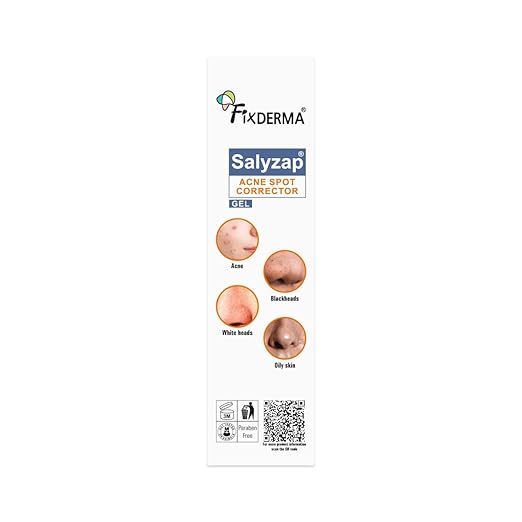 Fixderma Salyzap 2% Salicylic Acid Acne Spot Corrector Gel with 2% Niacinamide Acid & 1% Aczero | Reduce Active Acne & Redness | Fades Dark Spots & Blemishes | Pimple Remover For Men & Women - 20g