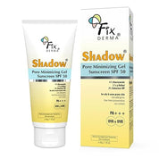 Fixderma Shadow Pore Minimizing Gel Sunscreen SPF 50 PA+++ with 4% Niacinamide, For UVA & UVB Protection | Sunscreen SPF 50 for Oily & Acne Prone Skin | Lightweight, No White Cast, Non-Greasy - 50GM