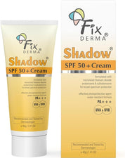 Fixderma Shadow Sunscreen SPF 50+ PA+++ Cream | Sunscreen for Dry Skin | No White Cast | UVA & UVB Protection | For Women & Men | Non Greasy & Water Resistant - 40 gm