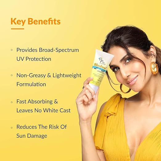 Fixderma Shadow Sunscreen SPF 30+ Pa+++ Gel For Oily Skin | Lightweight, Water Resistant, No White Cast | Broad Spectrum Sunscreen Gel For UVA & UVB Protection | Women & Men | 40gm