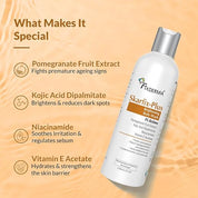 Fixderma Skarfix Plus Brightening Body Wash with 4% Actives (Kojic Acid, Niacinamide Acid, & Vitamin E) | Skin Brightening Body Wash Shower Gel Women & Men | For Hyperpigmentation & Acne Marks - 200ml
