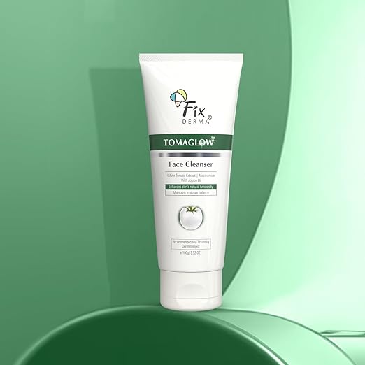Fixderma Tomaglow Brightening Face Wash | with White Tomato Extract | 4% Niacinamide | Gentle & Hydrating Cleanser | Reduces Pigmentation & Evens Skin Tone | All Skin Type | 100 gm