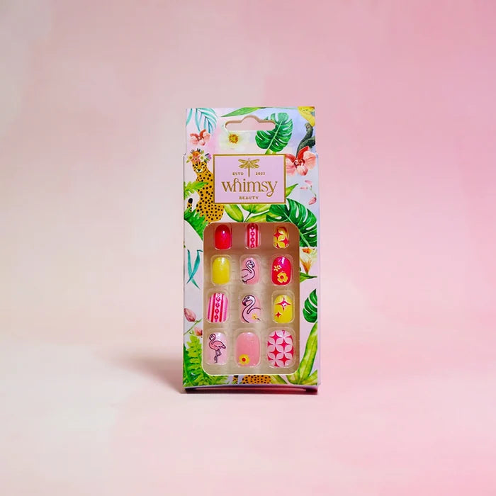 Whimsy Flamingo Press ON Nails