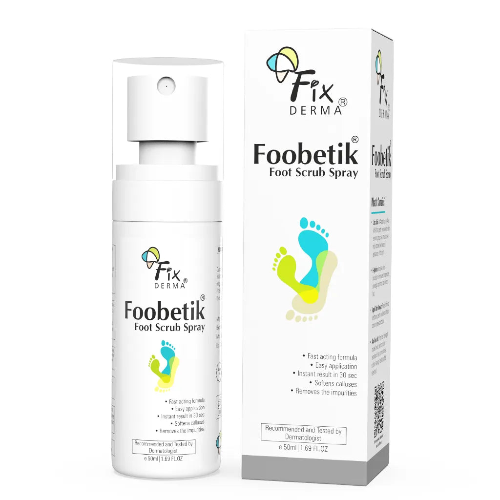 Fixderma Foobetik Foot Scrub Spray with 5% Lactic Acid & Shea Butter for Smooth Heels