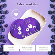 Foxtale Brightening Sheet Mask with Niacinamide and Berries for Bright Skin, 26g
