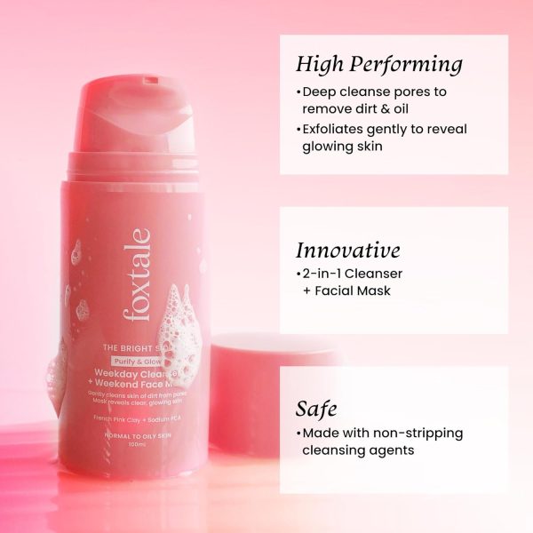 Foxtale Purify & Glow Cleanser + Mask (100ml)