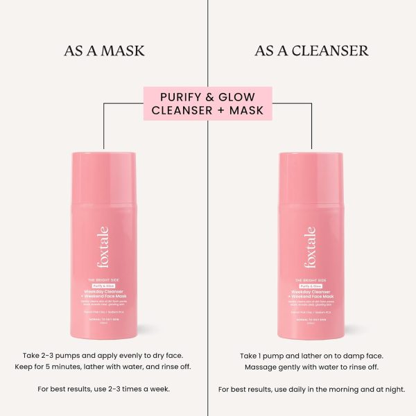Foxtale Purify & Glow Cleanser + Mask (100ml)