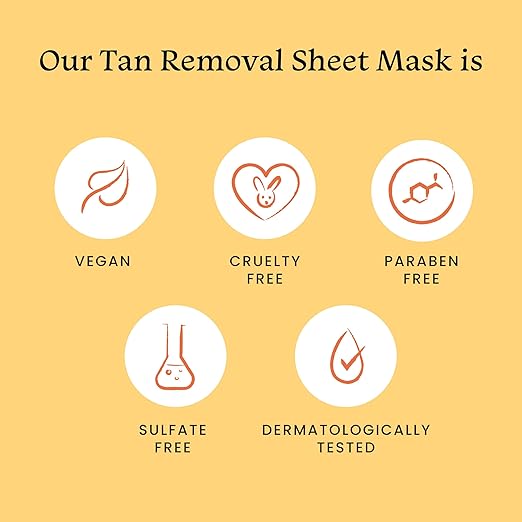 Foxtale Tan Removal Sheet Mask with Vitamin C and Papaya for Tan Removal, 26g