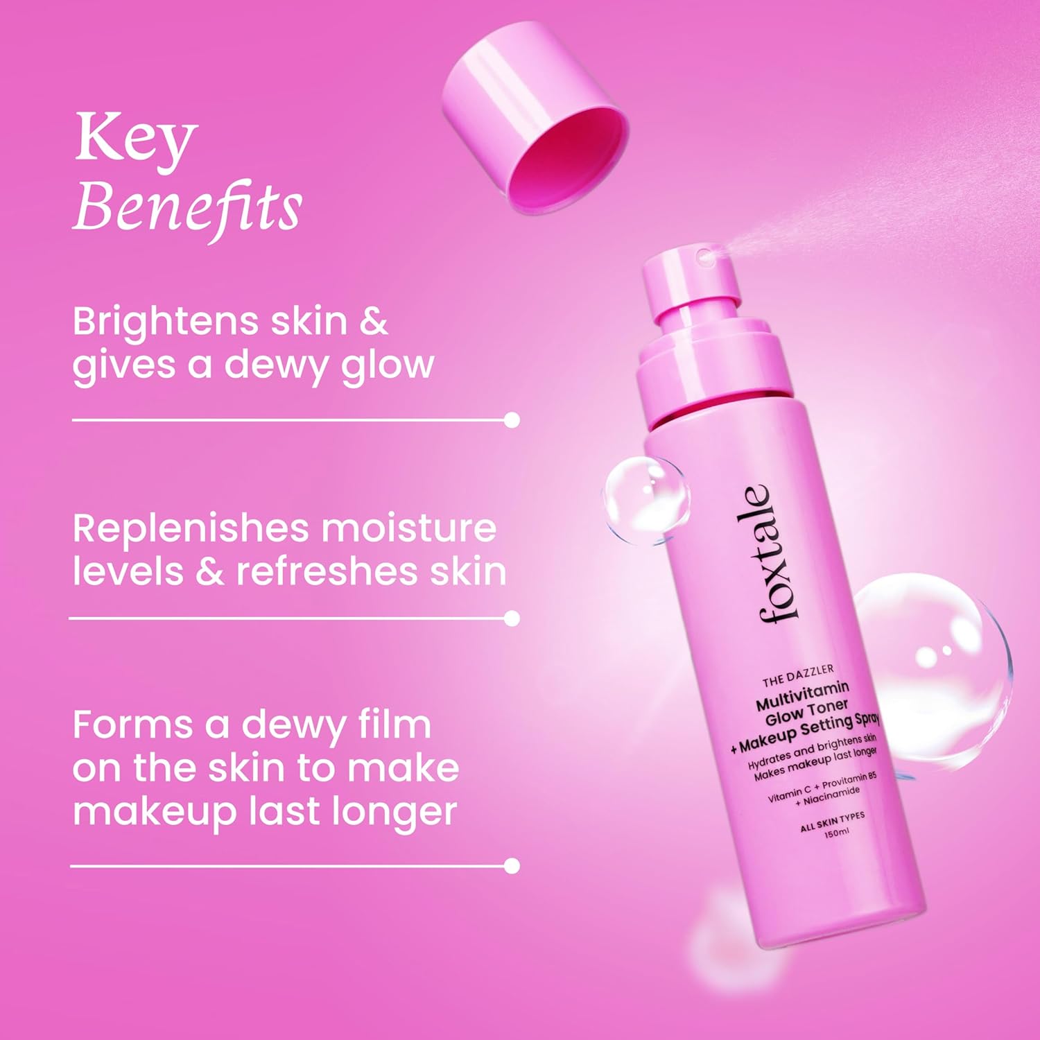 Foxtale The Dazzler Multivitamin Glow Toner + Makeup Setting Spray (150ml)