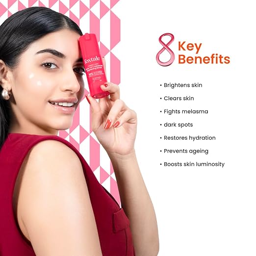 Foxtale 10% Vitamin C + Glutathione Complex Serum, Brightens skin in 3 days, Fades melasma & dark spots, Evens Skin tone, Gentle & Non-irritating, For All Skin types, Men & Women