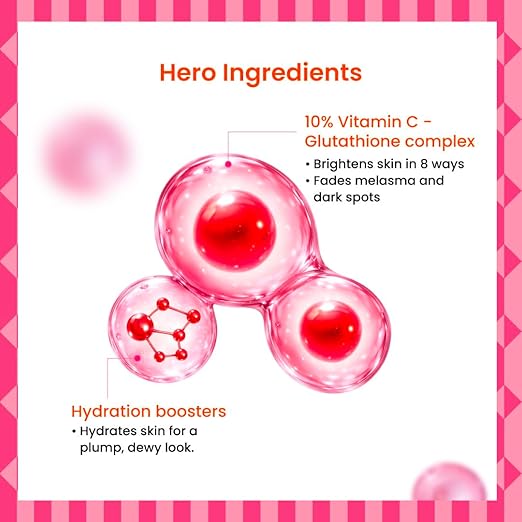Foxtale 10% Vitamin C + Glutathione Complex Serum, Brightens skin in 3 days, Fades melasma & dark spots, Evens Skin tone, Gentle & Non-irritating, For All Skin types, Men & Women