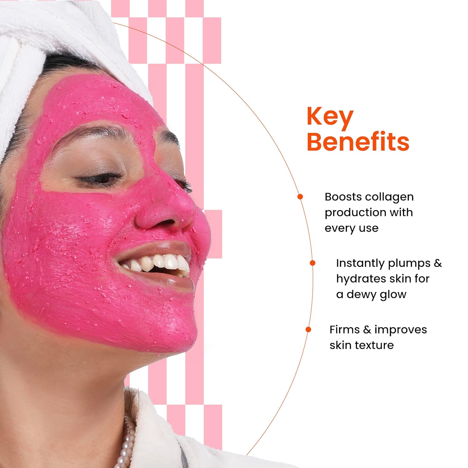 Foxtale Cherry-Collagen Clay Mask - Plumps, Hydrates, Firms & Brightens Skin (75g)