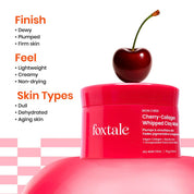 Foxtale Cherry-Collagen Clay Mask - Plumps, Hydrates, Firms & Brightens Skin (75g)