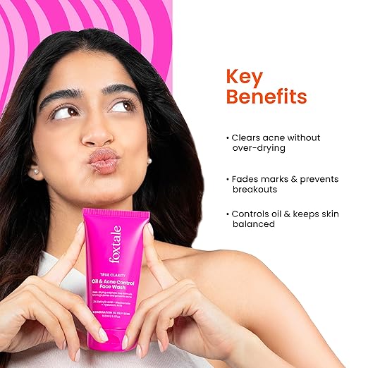 Foxtale Oil and Acne Control Face Wash | 2% Salicylic Acid + Niacinamide + Cica + Hyaluronic Acid