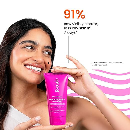 Foxtale Oil and Acne Control Face Wash | 2% Salicylic Acid + Niacinamide + Cica + Hyaluronic Acid