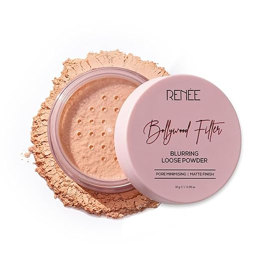 RENEE Bollywood Filter Pore Blurring Loose Powder For Face - Natural Beige|Matte Finish, Sets Makeup, Blurs Pores, Controls Shine | For All Skin Types | 10g