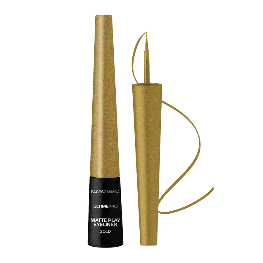 FACES CANADA Ultime Pro Matte Play Eyeliner - Black, 2.5 ml | Quick Dry | Matte Finish | 24 Hr Long Lasting Formula | Precise Felt Tip | Highly Pigmented | Waterproof, Smudgeproof & Sweatproof