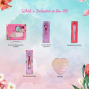 Whimsy Beauty Glam-On Beauty Kit | Safe Beauty Set for Girls & Teens | Lip Balm, Lip Jelly, Eyeliner & Eye Shadow Palette